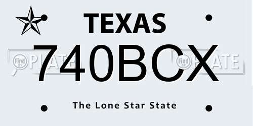 740BCX Texas License Plate