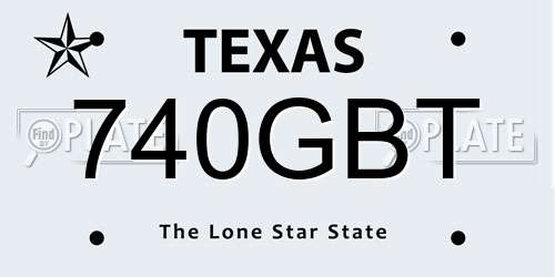 740GBT Texas License Plate