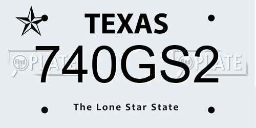 740GS2 Texas License Plate