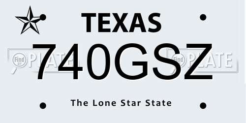 740GSZ Texas License Plate