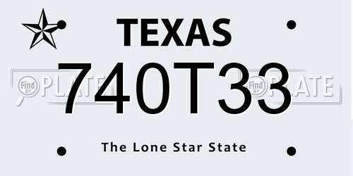 740T33 Texas License Plate