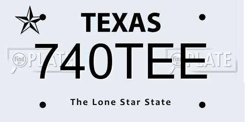 740TEE Texas License Plate