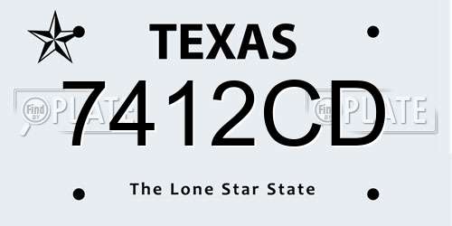 7412CD Texas License Plate