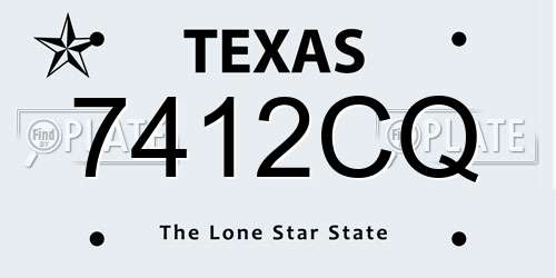 7412CQ Texas License Plate