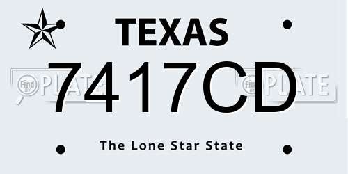7417CD Texas License Plate