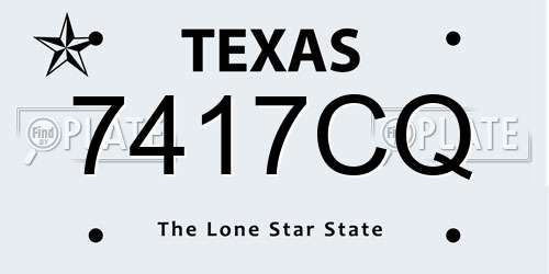 7417CQ Texas License Plate