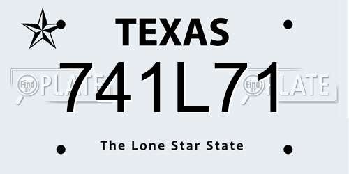 741L71 Texas License Plate