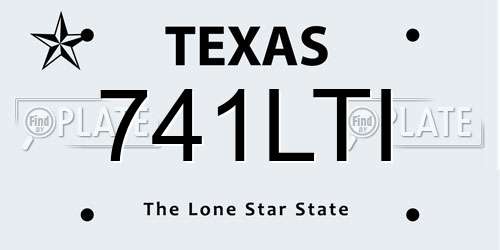 741LTI Texas License Plate