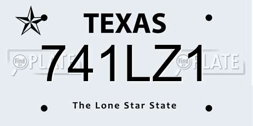 741LZ1 Texas License Plate