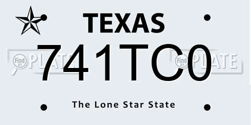 741TC0 Texas License Plate