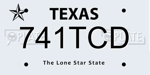 741TCD Texas License Plate