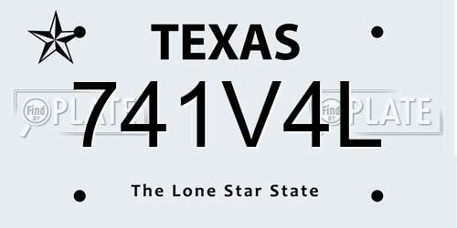 741V4L Texas License Plate