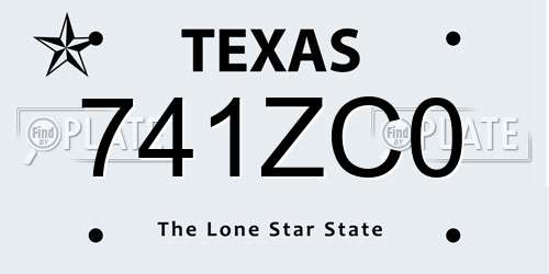 741ZC0 Texas License Plate