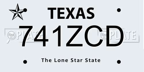 741ZCD Texas License Plate