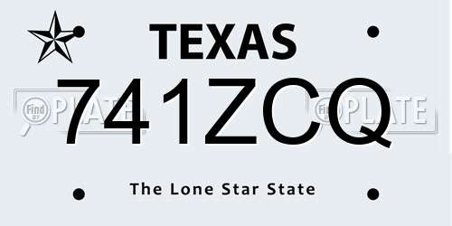 741ZCQ Texas License Plate