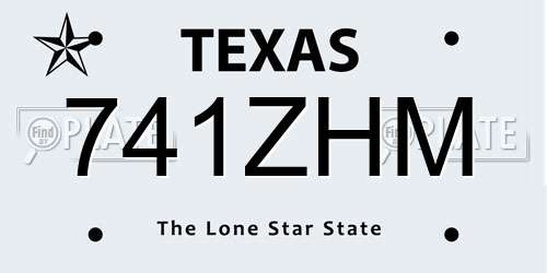741ZHM Texas License Plate