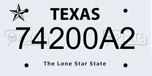 74200A2 Texas License Plate