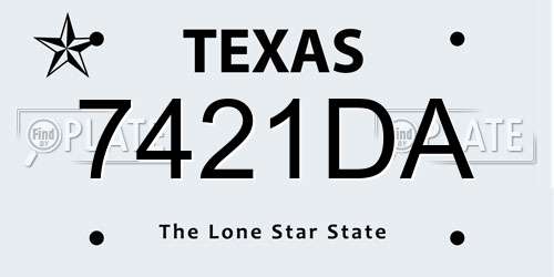 7421DA Texas License Plate