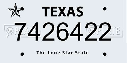 7426422 Texas License Plate