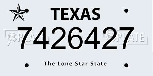 7426427 Texas License Plate