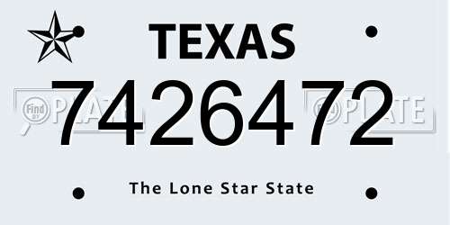 7426472 Texas License Plate