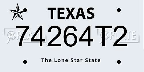74264T2 Texas License Plate