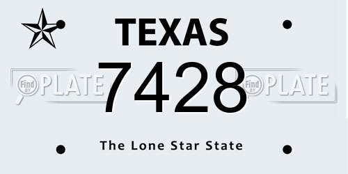 7428 Texas License Plate