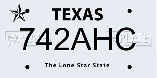 742AHC Texas License Plate