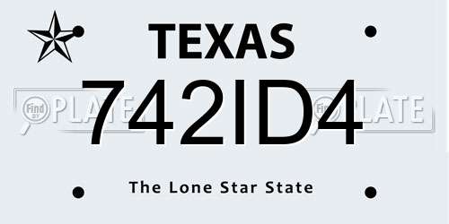 742ID4 Texas License Plate
