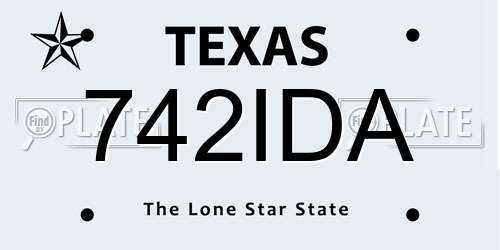 742IDA Texas License Plate