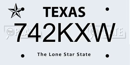 742KXW Texas License Plate