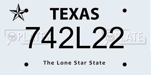742L22 Texas License Plate