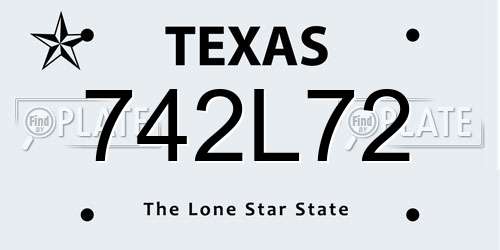 742L72 Texas License Plate