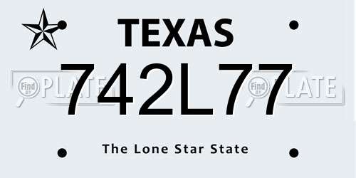 742L77 Texas License Plate