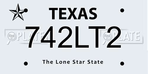 742LT2 Texas License Plate