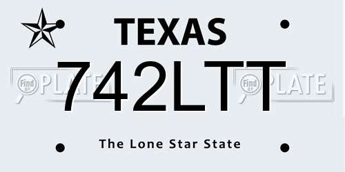 742LTT Texas License Plate