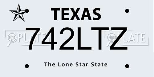 742LTZ Texas License Plate