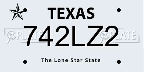 742LZ2 Texas License Plate