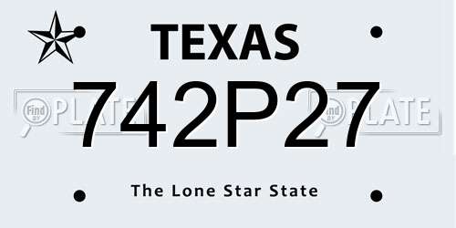 742P27 Texas License Plate