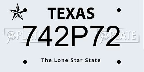 742P72 Texas License Plate