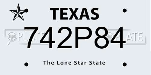 742P84 Texas License Plate