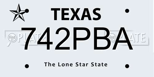 742PBA Texas License Plate