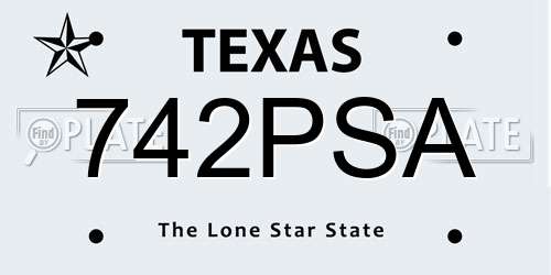 742PSA Texas License Plate