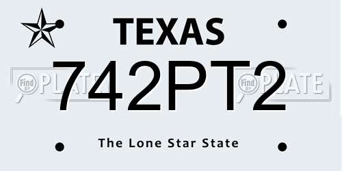 742PT2 Texas License Plate