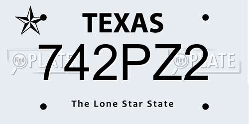 742PZ2 Texas License Plate