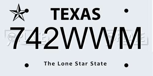 742WWM Texas License Plate