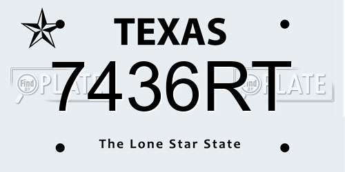 7436RT Texas License Plate
