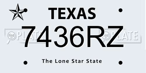 7436RZ Texas License Plate