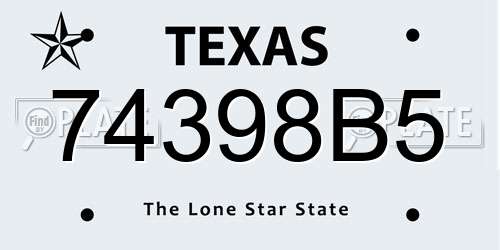 74398B5 Texas License Plate