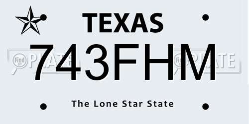 743FHM Texas License Plate